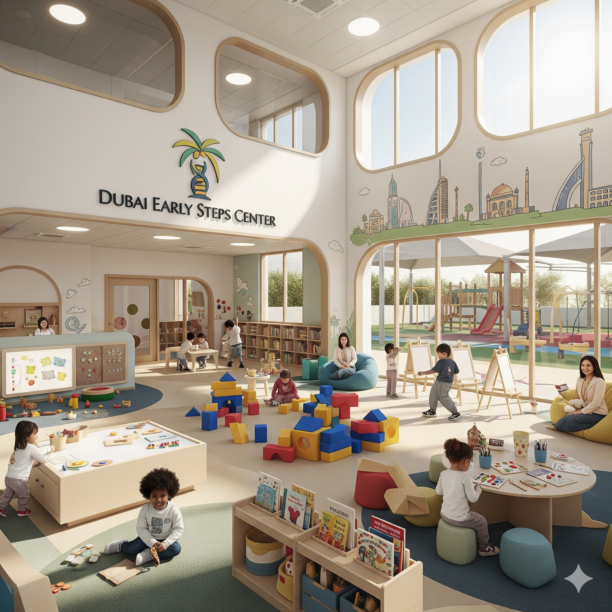 Learning Environment - Children engaged in early intervention activities at BOON Early Intervention Center Al Qusais